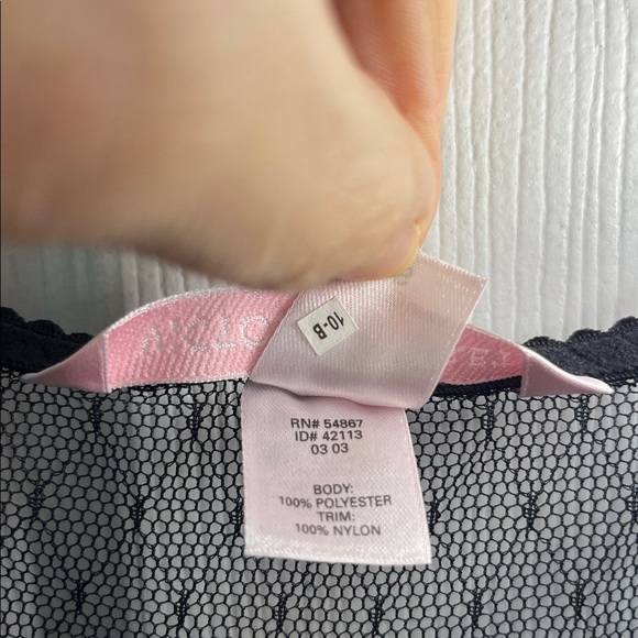 Victoria’s Secret Sheer Black Babydoll with Blue Lace Trim - Picture 8 of 8